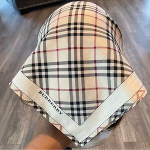 Burberry Beige and Black Checkered Handkerchief cotton/ silk